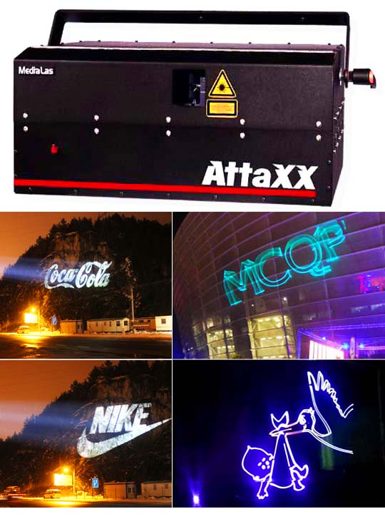Лазерный проектор для рекламы на небе MEDIALAS AttaXX Purewhite 4400